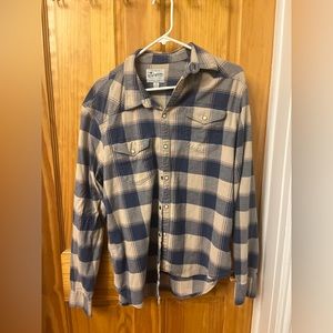Lucky Brand Blue Plaid Shirt Size L